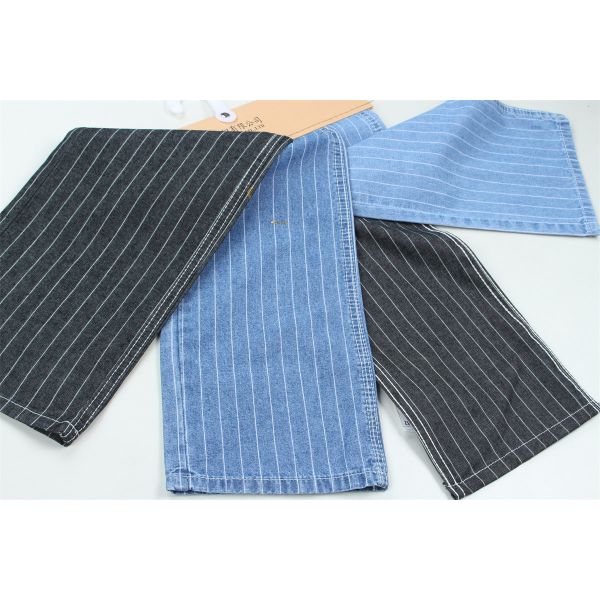 6.5 Onces 100% Cotton Stripe Denim Jeans Fabric For Shirts