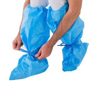 80gsm Disposable Boot Cover , Blue Booties Shoe Covers 45x36cm
