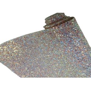 Elastic Fabric Backing Silver Glitter Fabric Soft And Sparkle Material