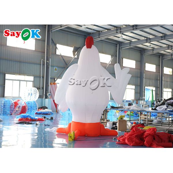 Festival Party Decor White Inflatable Cartoon Characters 13ft Animal Chicken Rooster Model