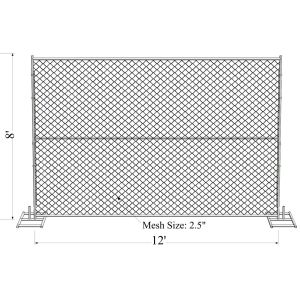 chain link temporary construction fence panels 6FT X 10F Mesh 2 3/8 " x 2 3/8" (