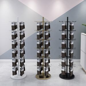 LH Rotating Display Rack , Spinning Display Racks Countertop With Hook