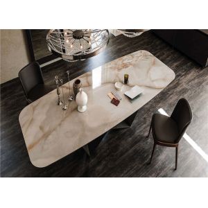 Rectangular Square Marble Dining Table Popular Luxurious Modern Style
