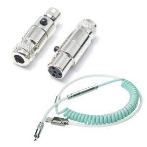 Mechanical Keyboard Cable Audio Microphone Metal XLR 4P Connector Coupling Type