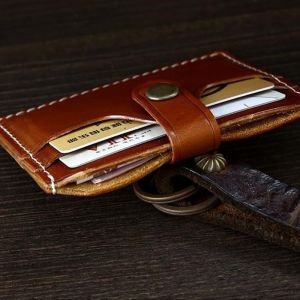 Genuine Leather Double-Layer Card Box for Credit Cards Automatic Ejection and