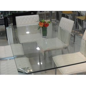Rectangle Glass Top Table Desk , Thick Glass Table Transparent