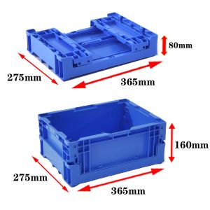 External Size 365*275*160mm Small Foldable Moving Crates for Convenient