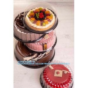 10-11" Plastic Disposable Cake Containers Carriers With Dome Lids And Cake