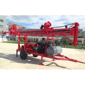200m Depth Water Well Drill Rig Trailer Mounted Diesel Engine