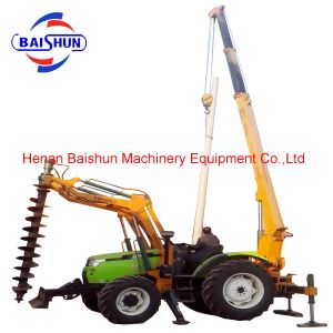 Electric Pole Installation Machine With Solar Pit Digger Spiral Earth Auger Hole