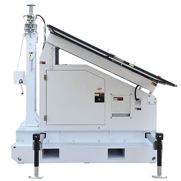 Quality Mast Lifting Manual Winch Mobile Light Tower For Emergency Response Zones 9m Telescoping Mast Solar Light Tower for sale