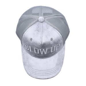 5 Panel 3D Embroidery Suede Mesh Trucker Caps Custom Suede Trucker Hat