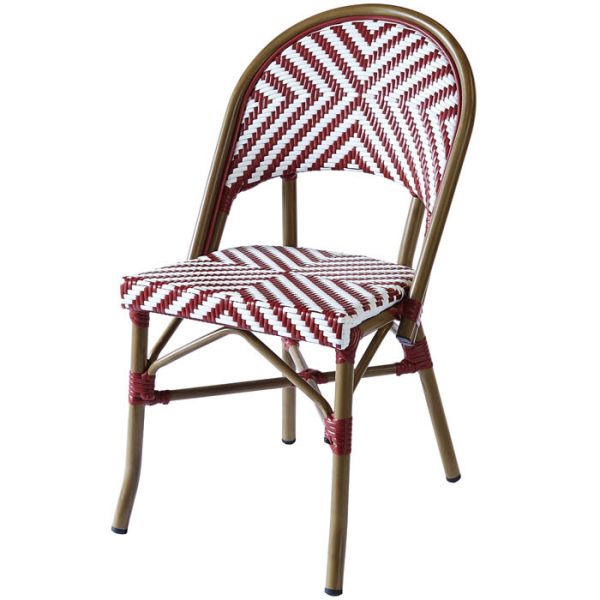 Quality Rustproof Powder Coated Aluminium High Back Wicker Dining Chairs for sale