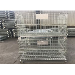Foldable Powder Coated Wire Mesh Container 4 Door H840mm