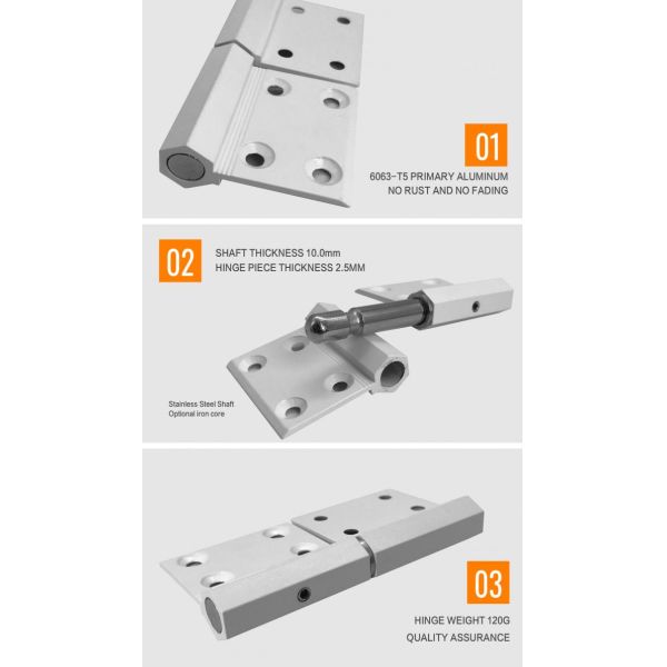 ProSeries 10-Axis Heavy Duty Aluminium Hinge 4/5 Hole Left-Hand Opening