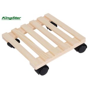 Poplar Wood Square Furniture Dolly , Small Moving Dolly With Roller 350x350mm