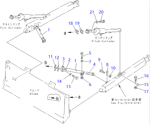 14Y-71-13110 R14Y7113110 Brace KOMATSU Bulldozer Spare Parts For D60P-12 D65EX-16