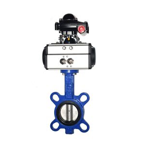 Wholesale Water And Sewage Media Pneumatic Butterfly Valve DN50-400mm With Pneumatic Actuator from china suppliers