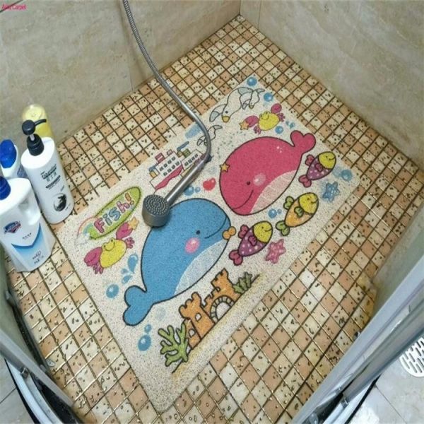 Cartoon Coir Entrance Matting , Non Slip Bathroom Mats Eco - Friendly