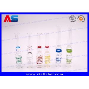 Custom Ampoule Bottle With Printing 1ml Clear Amp Size 10.75mm and 60mm Tall