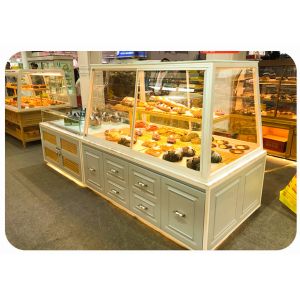 Customized Bakery Glass Display Case High Temperature Resistance With Led