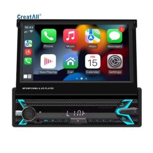 China Creatall 7-Inch Single-Cylinder Retractable Screen Car MP5 Player HD BT Reverse Image Wireless Carplay USB-Dashboard Placement on sale