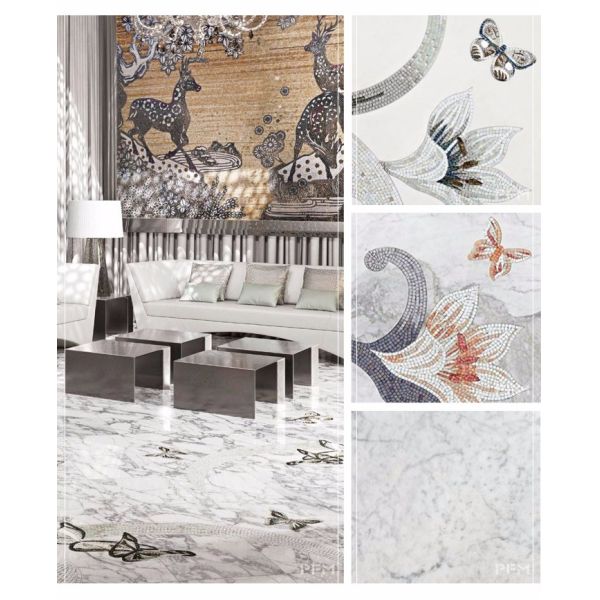 Panda white marble natural stone slab