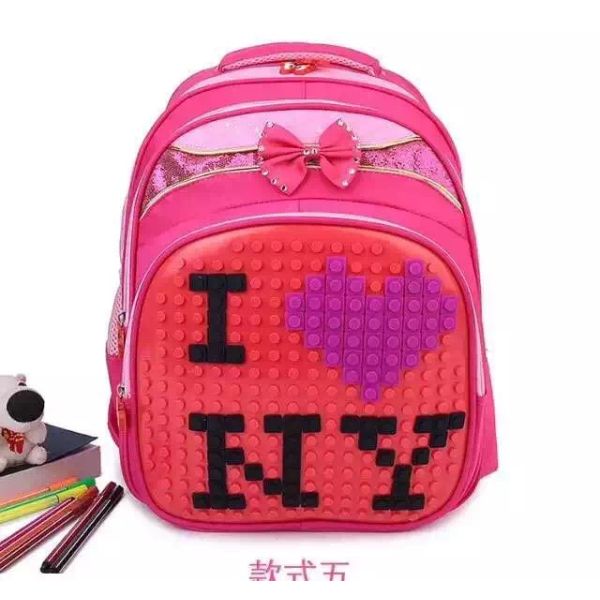 Magic puzzle school bag kids diy pattern school bag