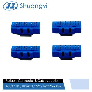 20-Pin IDC Dual-Row Enclosed Male Connector, Pin-Header Type, Exposed 3.2mm,