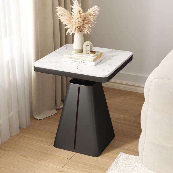 Quality Square Marble End Table With Smooth Surface NO Storage for sale