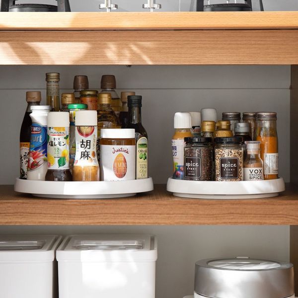 Plastic Kitchen Turntable Organizer for Spice Items and Fruit Placement Standing Type