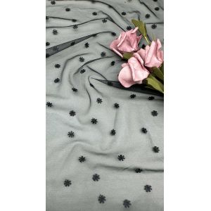 Wholesale Flocked Mesh Lace With Embroidered Sheer Elegance With Subtle Design from china suppliers