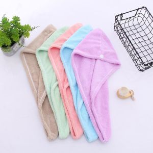Wholesale Custom Solid Color Hair Towel in Soft Absorbent Fabric for Quick-drying and Thickened from china suppliers