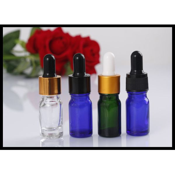 Pharmaceutical Glass Eye Dropper Bottles , Essential Oils 5ml Glass Dropper Bottle