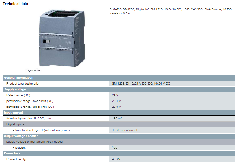 6ES7223-1BL32-0XB0 SIMATIC S7-1200 Siemens SM 1223 Digital Input Output Module
