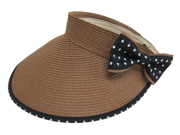 Quality Simplicity Straw Wide Brim Sun Visor Cap , Nylon Flag Sun Shade Visor Hat for sale