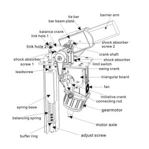 120W 2.0mm Thickness 6m Arm Vehicle Barrier Gate