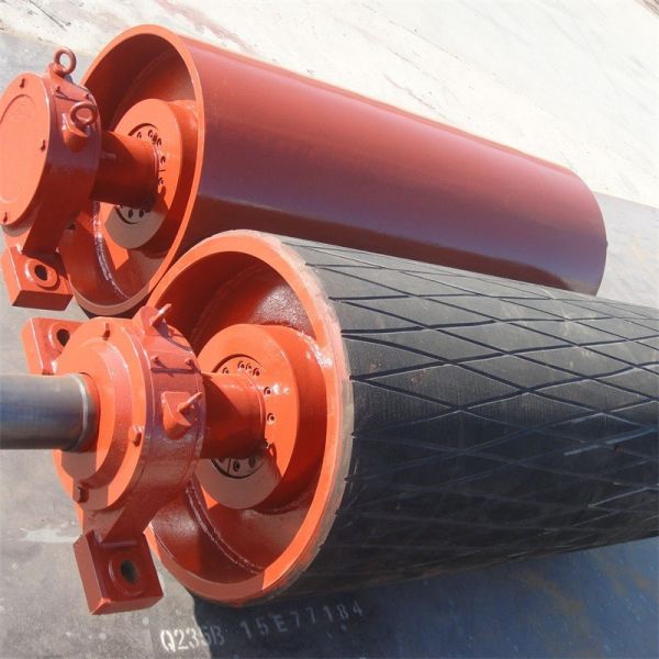 Quality Diamond Grooved 	Rubber Lagging Pulley for sale
