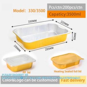 3500ml/7.5LB, Sturdy Aluminum Foil Pans With Lids For Cooking, Baking, Reheating