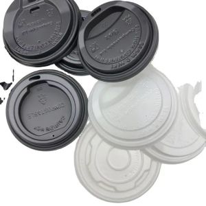 Durable Bpa Free CPLA Lid ф62mm Strawless Biodegradable White Black