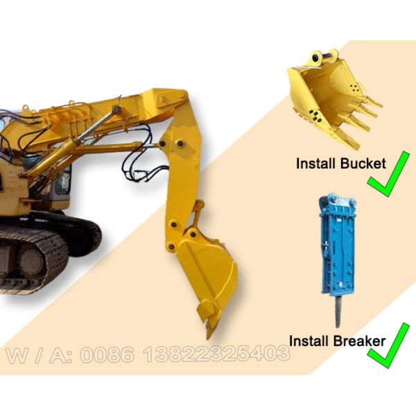 Thicker Plates Excavator Short Arm With Bucket / Breaker Digging Tunnel
