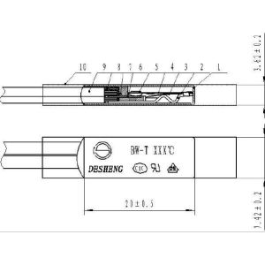 Zy5 wired electronic 135 nc bimetal disc motor thermal protector 65°5a 250v 15c
