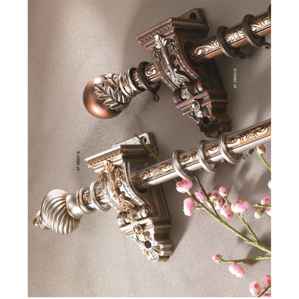 Classical delicate crystal zinc alloy curtain rod finials for home decoration