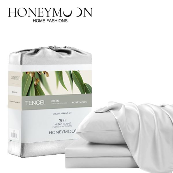 Plain Dyed Cotton Lyocell 300T Sheet Set Luxurious Softness for Your Wedding Bedding