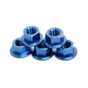 Anodizing M10x1.25 Sprocket Titanium Flange Nuts