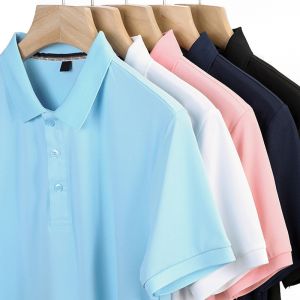 China S to 4XL Classic Lapel Loose Casual Polo Shirt 96 Polyester 4 Spandex Shirts on sale