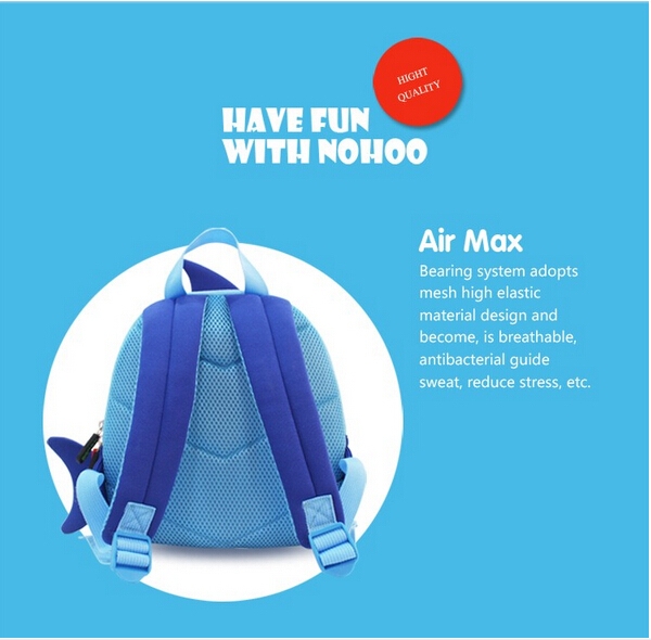 Blue Preschool Animal Backpacks For Lunch Easy Clean Comfortable