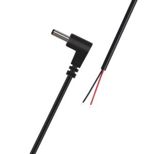 Wholesale Customization 90 Degree Angle DC Barrel Jack Male 3.5x1.35mm to Stripped Tinned Wire Pigtail Bare End Cable from china suppliers
