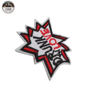 Iron On Backing Embroidered Sports Patches With Heat Cut / Merrowed Border