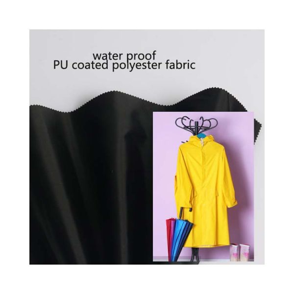 75D waterproof pu coating water pressure 17000mm polyester fabric for rain coat